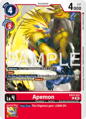 Apemon, Digimon card EX12-012