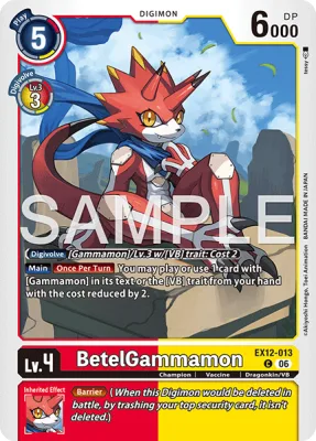 BetelGammamon, Digimon card EX12-013