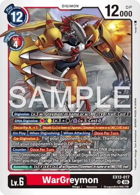 WarGreymon, Digimon card EX12-017