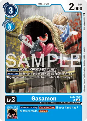 Gasamon, Digimon card EX12-020