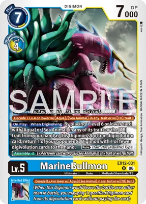 MarineBullmon, Digimon card EX12-031