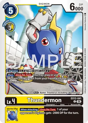 Thundermon, Digimon card EX12-041