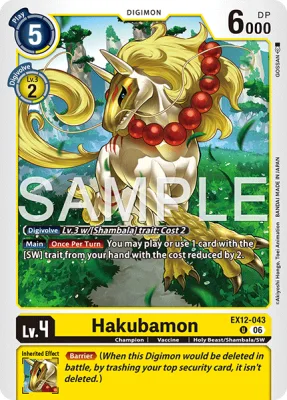 Hakubamon, Digimon card EX12-043