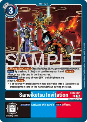 Saneiketsu Invitation, Digimon card EX12-071