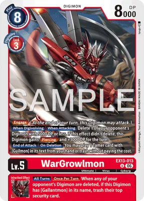 WarGrowlmon, Digimon card EX13-013