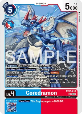 Coredramon, Digimon card EX13-018