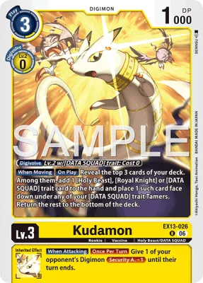 Kudamon, Digimon card EX13-026