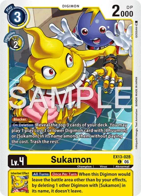 Sukamon, Digimon card EX13-028