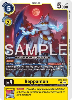 Reppamon, Digimon card EX13-030