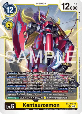 Kentaurosmon, Digimon card EX13-036
