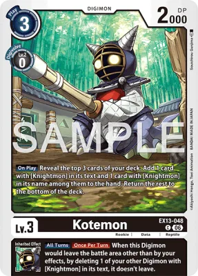 Kotemon, Digimon card EX13-048