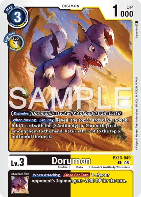 Dorumon, Digimon card EX13-049