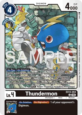 Thundermon, Digimon card EX13-053