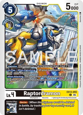 Raptordramon, Digimon card EX13-055