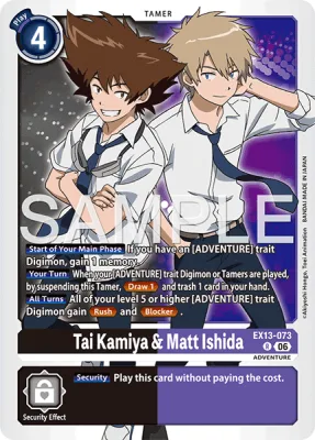 Tai Kamiya & Matt Ishida, Digimon card EX13-073