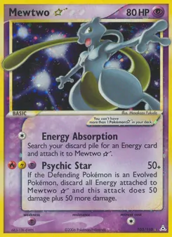 Mewtwo Star — Holon Phantoms #103, 2006. Illustrated by Masakazu Fukuda.