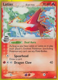 Latias δ — Holon Phantoms #11, 2006. Illustrated by Masakazu Fukuda.