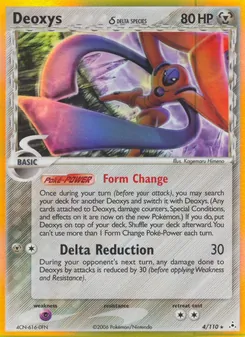 Deoxys δ — Holon Phantoms #4, 2006. Illustrated by Kagemaru Himeno.