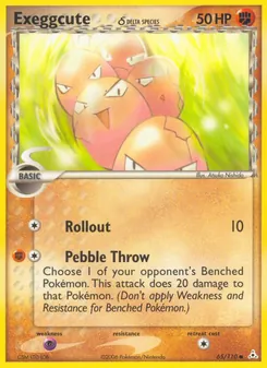 Exeggcute δ — Holon Phantoms #65, 2006. Illustrated by Atsuko Nishida.