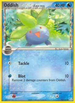 Oddish δ — Holon Phantoms #73, 2006. Illustrated by Atsuko Nishida.