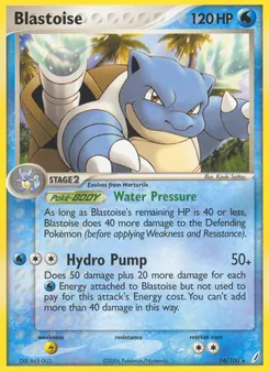 Blastoise — Crystal Guardians #14, 2006. Illustrated by Kouki Saitou.