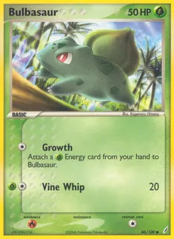 Bulbasaur — Crystal Guardians #46, 2006. Illustrated by Kagemaru Himeno.