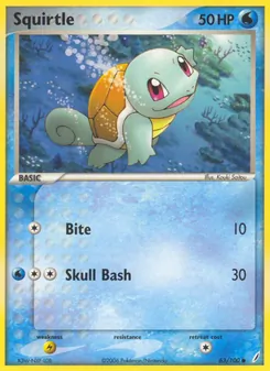 Squirtle — Crystal Guardians #63, 2006. Illustrated by Kouki Saitou.