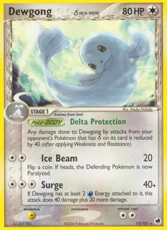 Dewgong δ — Dragon Frontiers #15, 2006. Illustrated by Atsuko Nishida.