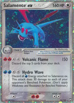 Salamence ex — Power Keepers #96, 2007. Illustrated by Mitsuhiro Arita.