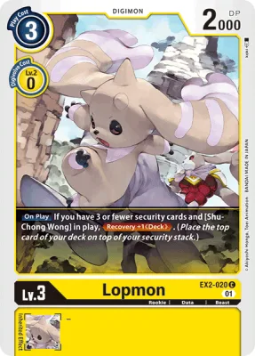 Lopmon, Digimon card EX2-020