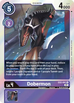 Dobermon, Digimon card EX2-041