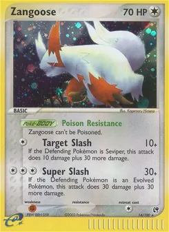 Zangoose — Sandstorm #14, 2003. Illustrated by Kagemaru Himeno.