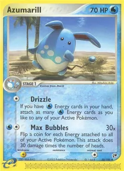 Azumarill — Sandstorm #30, 2003. Illustrated by Mitsuhiro Arita.
