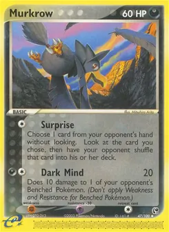 Murkrow — Sandstorm #47, 2003. Illustrated by Mitsuhiro Arita.