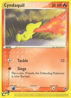 Cyndaquil — Sandstorm #59, 2003. Illustrated by Naoyo Kimura.