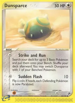 Dunsparce — Sandstorm #60, 2003. Illustrated by Mitsuhiro Arita.