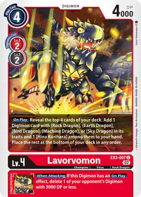 Lavorvomon, Digimon card EX3-007