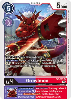 Growlmon, Digimon card EX3-057