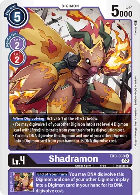 Shadramon, Digimon card EX3-058