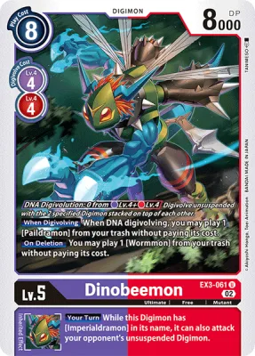 Dinobeemon, Digimon card EX3-061