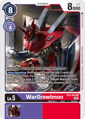 WarGrowlmon, Digimon card EX3-062