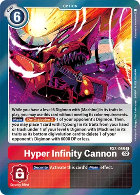 Hyper Infinity Cannon, Digimon card EX3-066