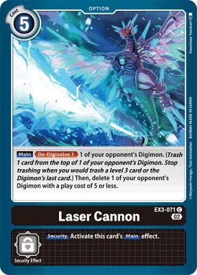 Laser Cannon, Digimon card EX3-071