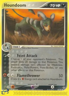 Houndoom — Dragon #34, 2003. Illustrated by Atsuko Nishida.