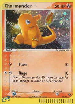 Charmander — Dragon #98, 2003. Illustrated by Mitsuhiro Arita.