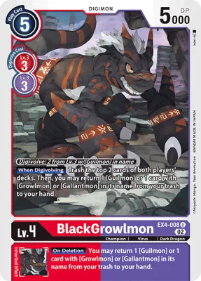 BlackGrowlmon, Digimon card EX4-008