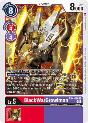 BlackWarGrowlmon, Digimon card EX4-010