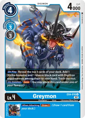 Greymon, Digimon card EX4-016