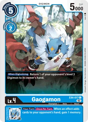 Gaogamon, Digimon card EX4-017