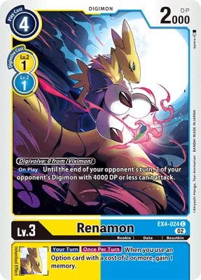 Renamon, Digimon card EX4-024
